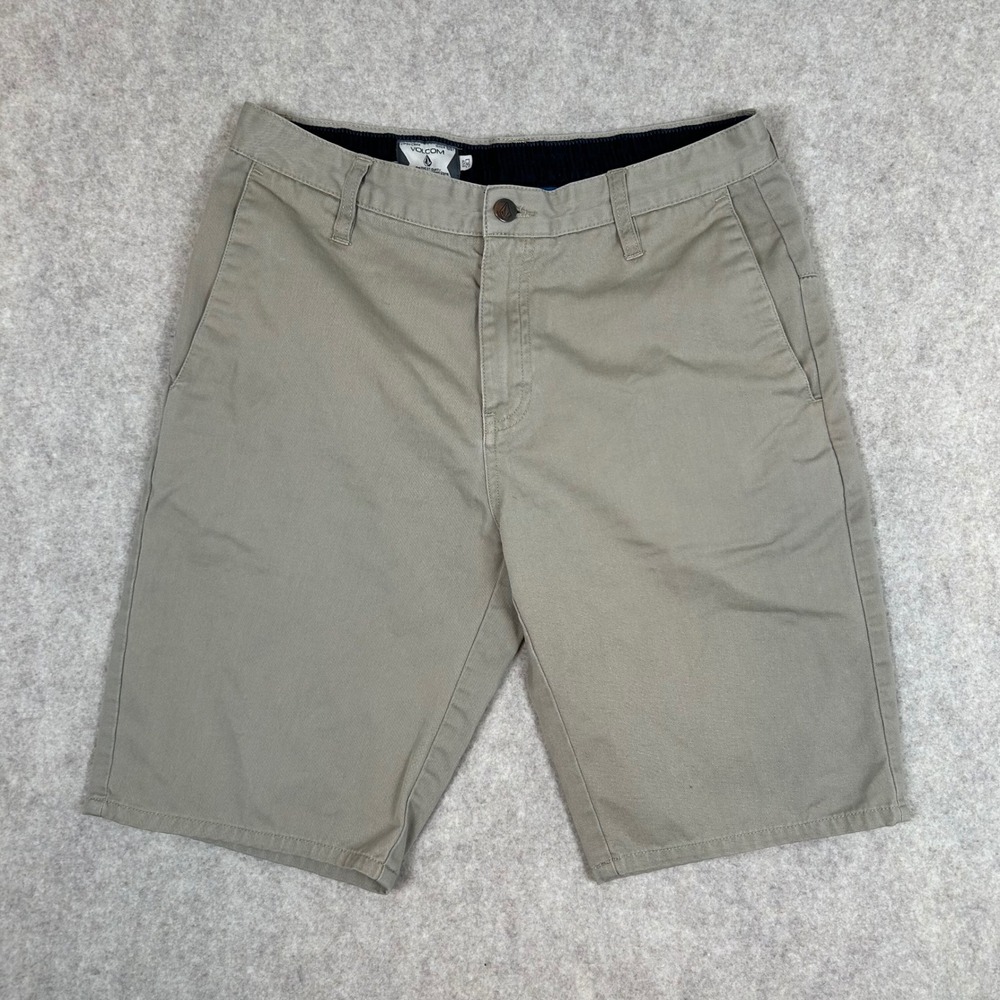 Volcom Chino Shorts‎ Mens Size 30 Khaki Tan Casual Twill Flat Front Skate